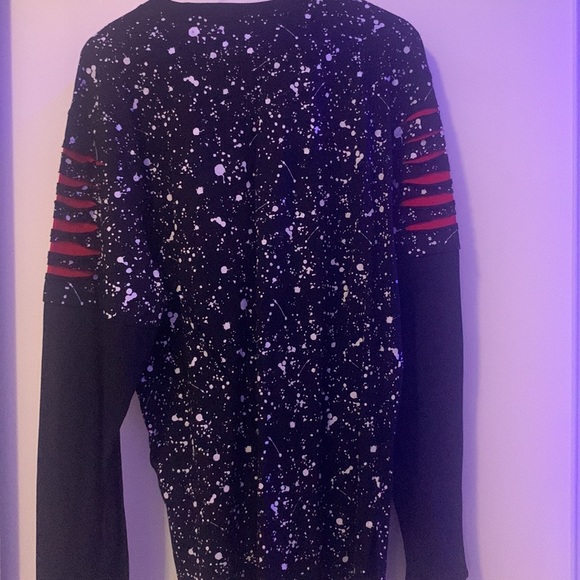 SWITCH REMARKABLE Red drip 23 long sleeve crewneck sweater - Picture 4 of 4